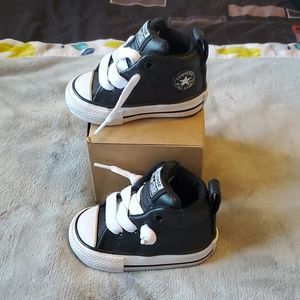 Black leather Converse